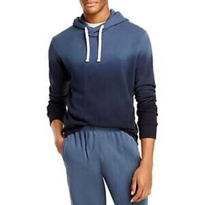 $143 New Monrow Men’s Blue Steel Ombré Terry Hoodie - Small